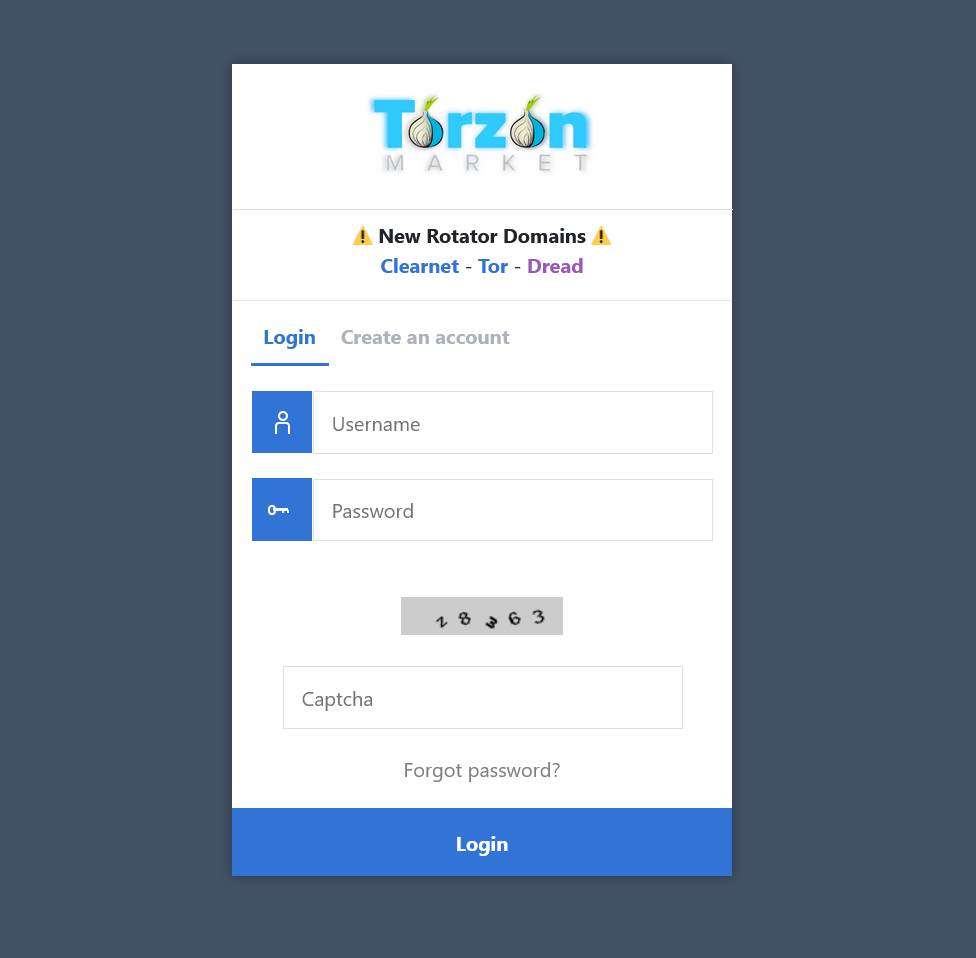 Torzon Market Dashboard, a modern dark-themed dashboard with navigation, search, and product listings